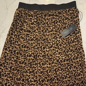 Rachel Zoe Animal Print Pleated A-Line Skirt